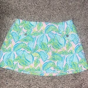 Lilly Pulitzer Pink and Green Leaf Print Skirt